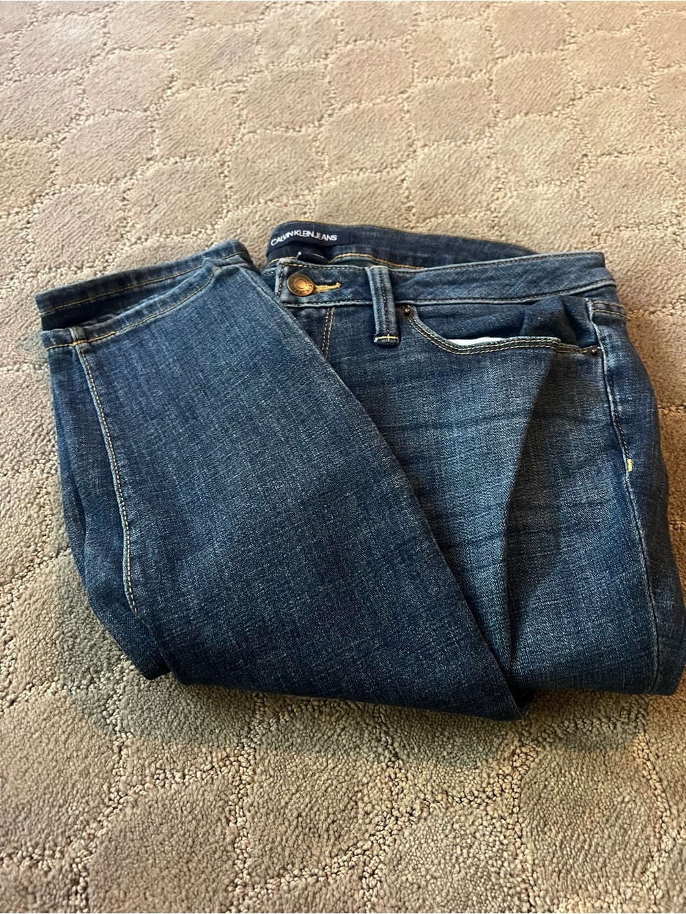 Calvin Klein Dark Blue Ankle Crop Jeans